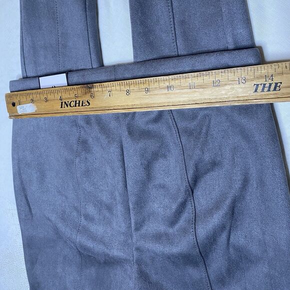 NWT WHITE HOUSE BLACK MARKET The Legging Ultra Suede Pants Ankle Womens 2 Gray - Picture 2 of 7